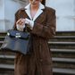 Dames Trenchcoat van suède – Luxe en Elegante Herfstjas