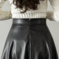 Dames Leren A-lijn Rok – Hoge Taille