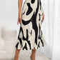 Dames Midi-Rok – Geplooid Model met Grafische Print en Hoge Taille
