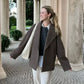 Vintage Dames Jas - Casual Wollen Overjas met Lapel en Lange Mouwen