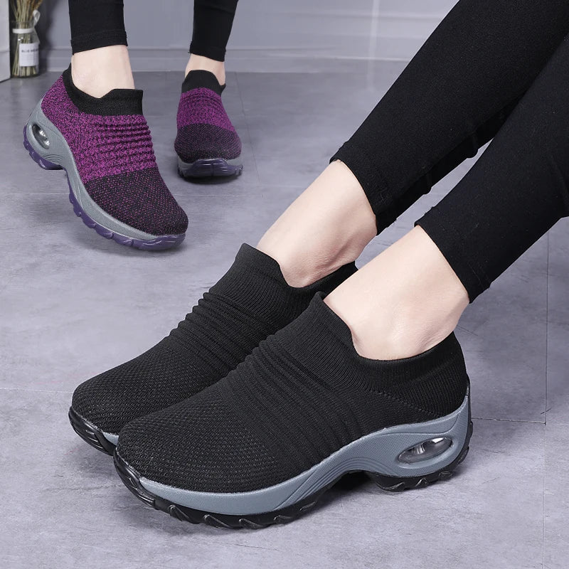 Dames Wandelsneakers – Ademend Mesh & Comfortabel Platform