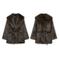 Vintage Faux Bontjas voor Dames – Luxe Herfst/Winterjas met Riem