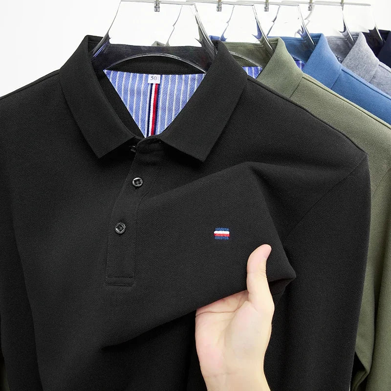 Heren Poloshirt - Lange Mouwen, Comfortabel en Ademend