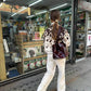 Vintage Dames Jas – Kunstbont met Dierenprint en Klassiek Design