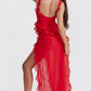 Dames Ruffle Maxi Jurk – Mouwloos, Elegante Pasvorm & Zomerlook