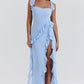 Dames Ruffle Maxi Jurk – Mouwloos, Elegante Pasvorm & Zomerlook