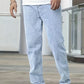 Heren Straight Fit Spijkerbroek– Lichte Wassing en Comfortabele Pasvorm
