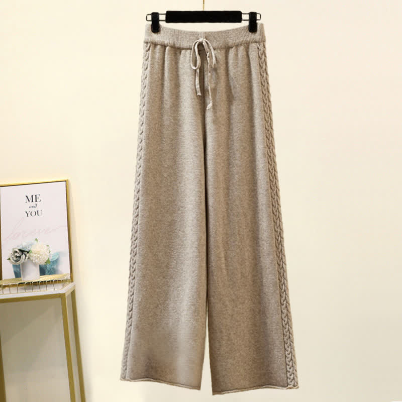 Dames Gebreide Set – Coltrui & Wijde Broek, Elegant en Comfortabel