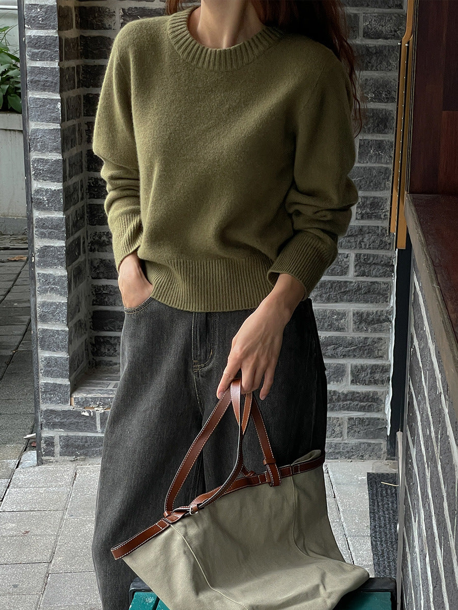 Groene Gebreide Sweater – Zachte en Comfortabele Damestrui
