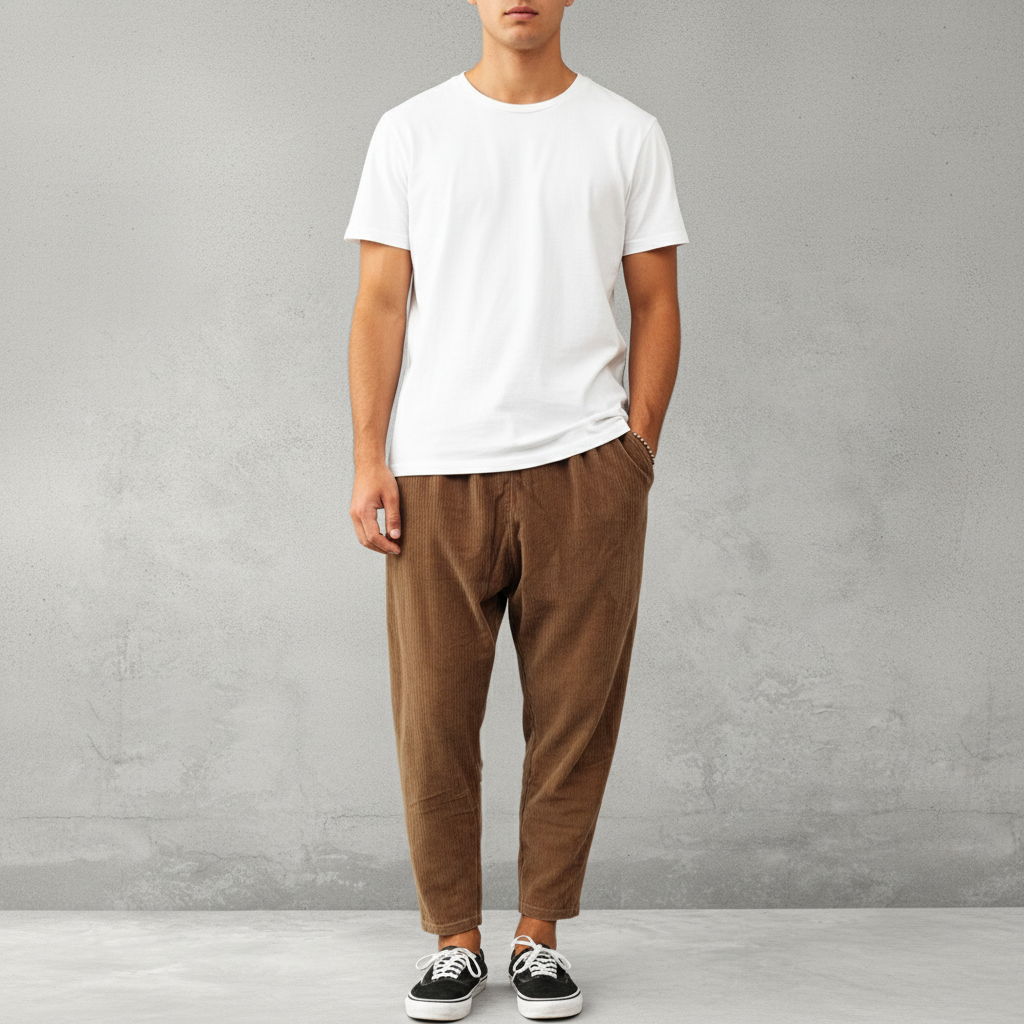 Heren Corduroy Broek – Losse Pasvorm en Comfortabel Design