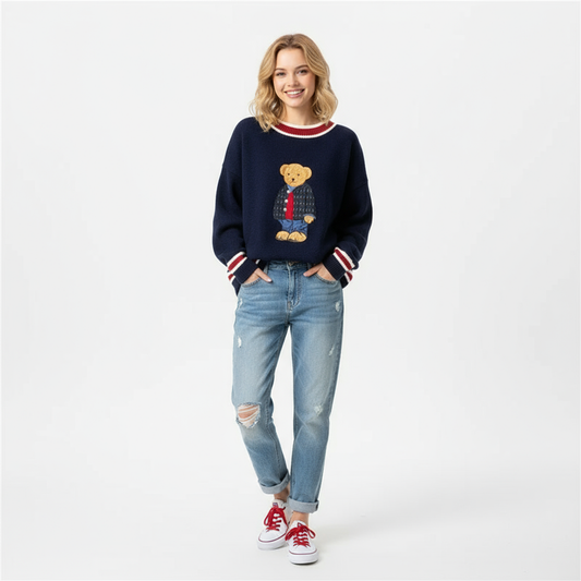 Dames teddy trui met zachte & warme textuur
