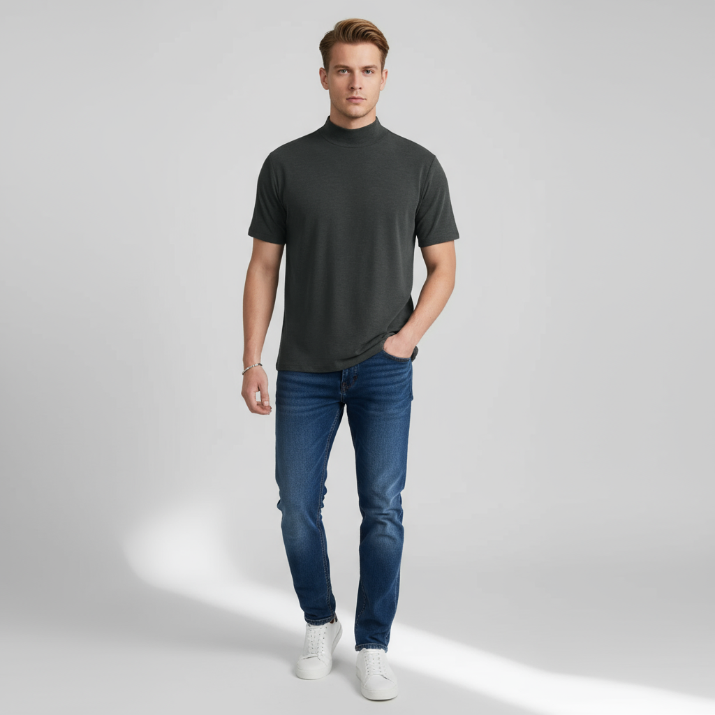 Heren Coltrui – Turtleneck Top met Slim Fit Pasvorm & Tijdloze Stijl
