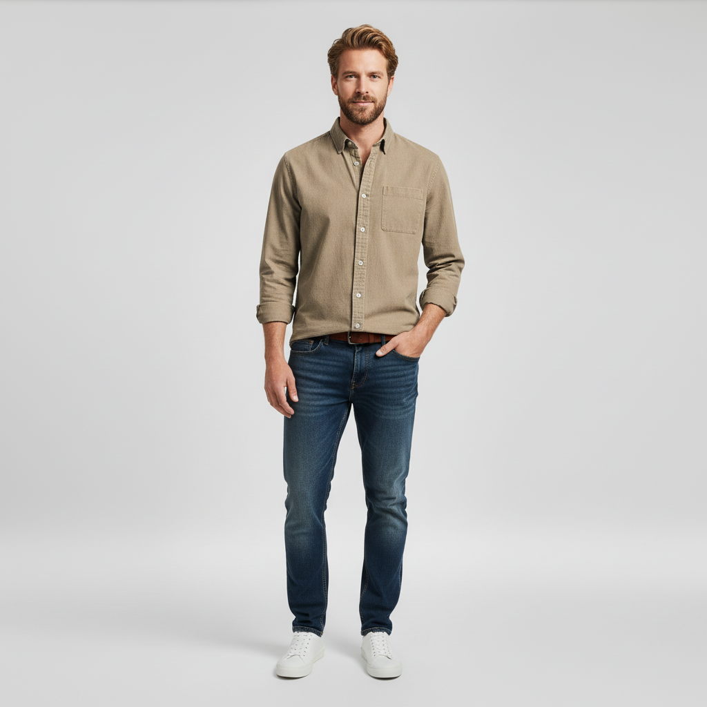 Casual Heren Overhemd – Ademend Katoen met Tijdloze Stijl