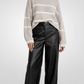 Leren High Waist Broek voor Dames