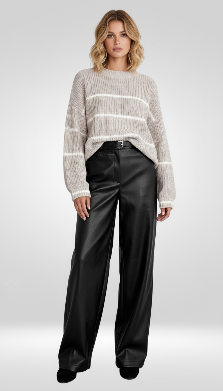 Leren High Waist Broek voor Dames