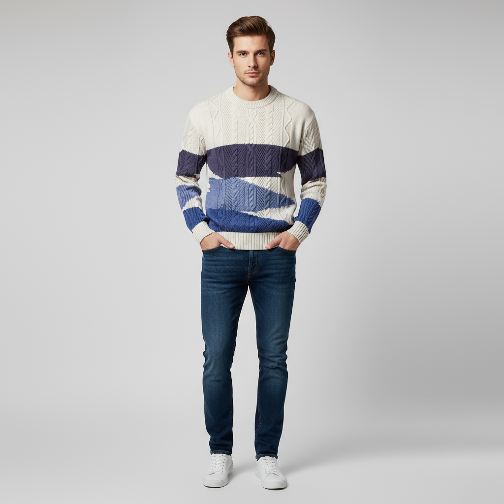 Casual Gebreide Trui voor Heren – Comfort en Stijl